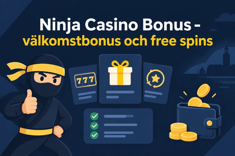 Ninja Casino Bonus - välkomstbonus, free spins och bonusar