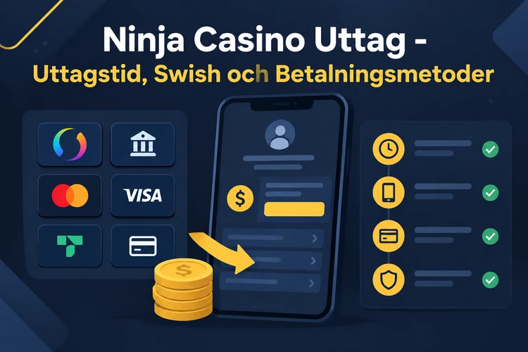 Ninja Casino Uttag - Uttagstid, Swish och Betalningsmetoder